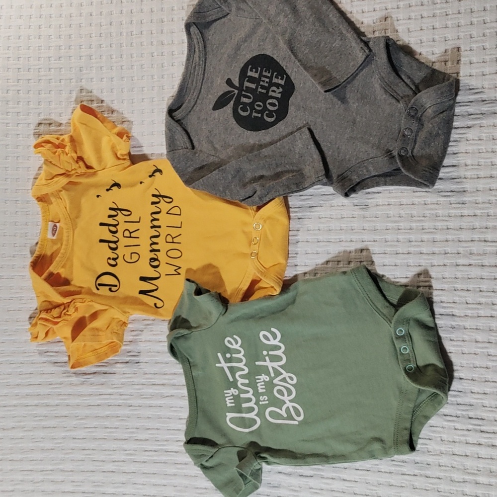 Newborn Infant Baby Girl Onesies Bundle Lot